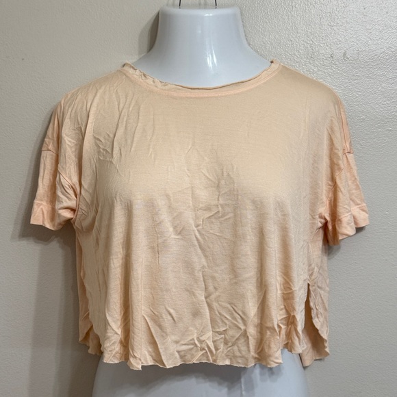 Truly Madly Deeply Tops - Truly Madly Deeply - Peach Cropped Soft Tee